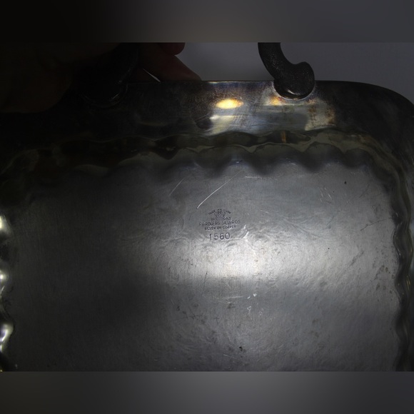 Large Butler’s Tray Silver Plated Rectangular Flower Detail Platter Vintage - Picture 9 of 9